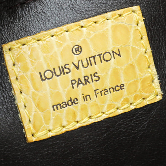 Louis Vuitton Yellow Alligator & Brown Monogram Velour Trompe
