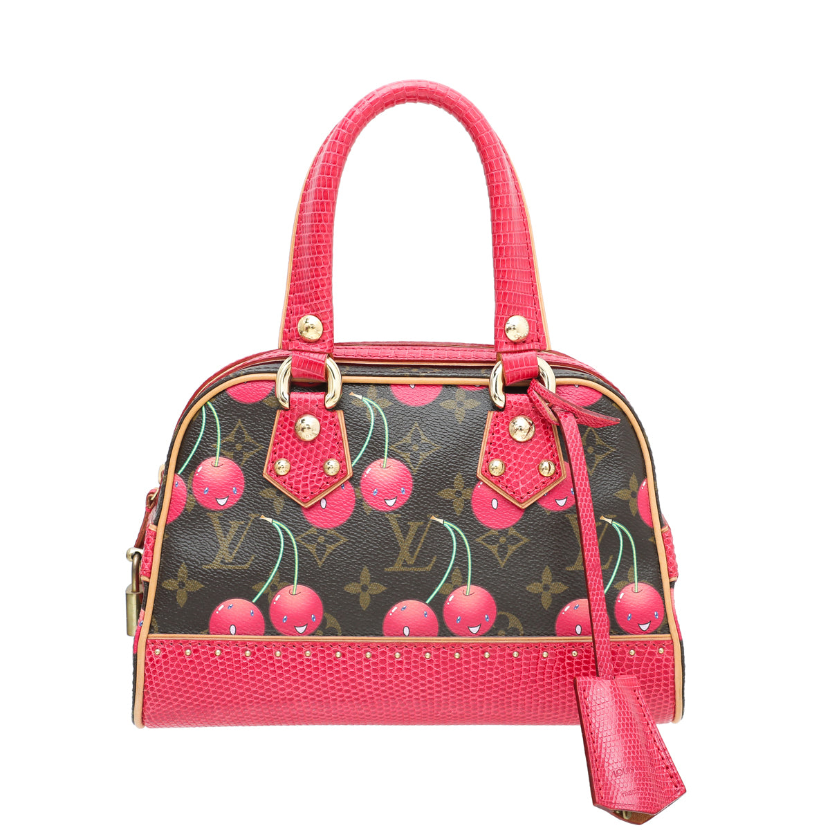 Louis Vuitton Bicolor Lizard Monogram Cerises Neo Deauville Bag-Louis Vuitton-THE CLOSET