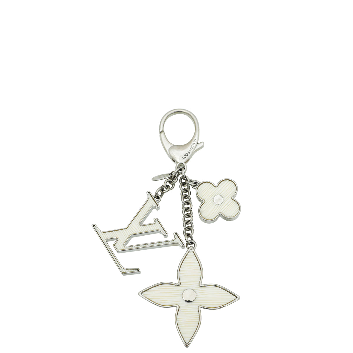 Louis Vuitton White Fleur D'Epi Bag Charm-Louis Vuitton-THE CLOSET