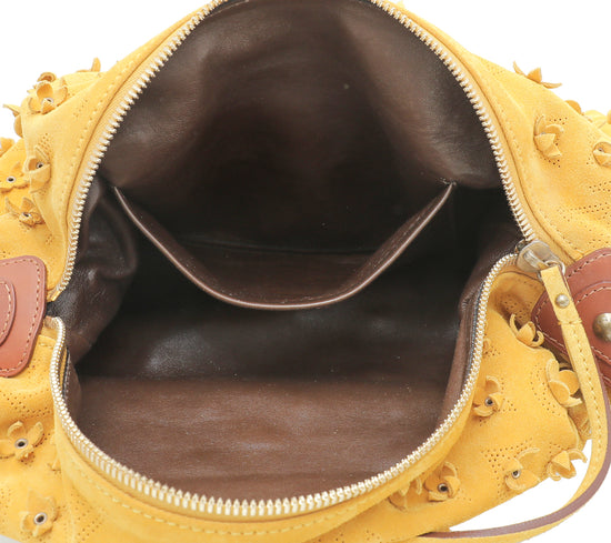 Louis Vuitton Maize Yellow Suede Mahina Fleurs Onatah GM Bag – The Closet