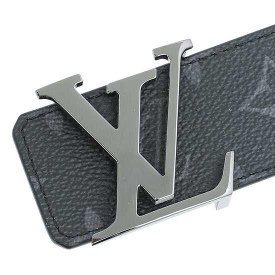 Louis Vuitton Black Monogram & Silver 'LV Initiales' Belt