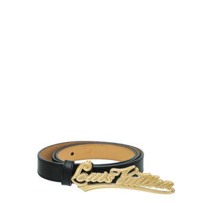 Louis Vuitton Black Signature Initiales Buckle Belt 32