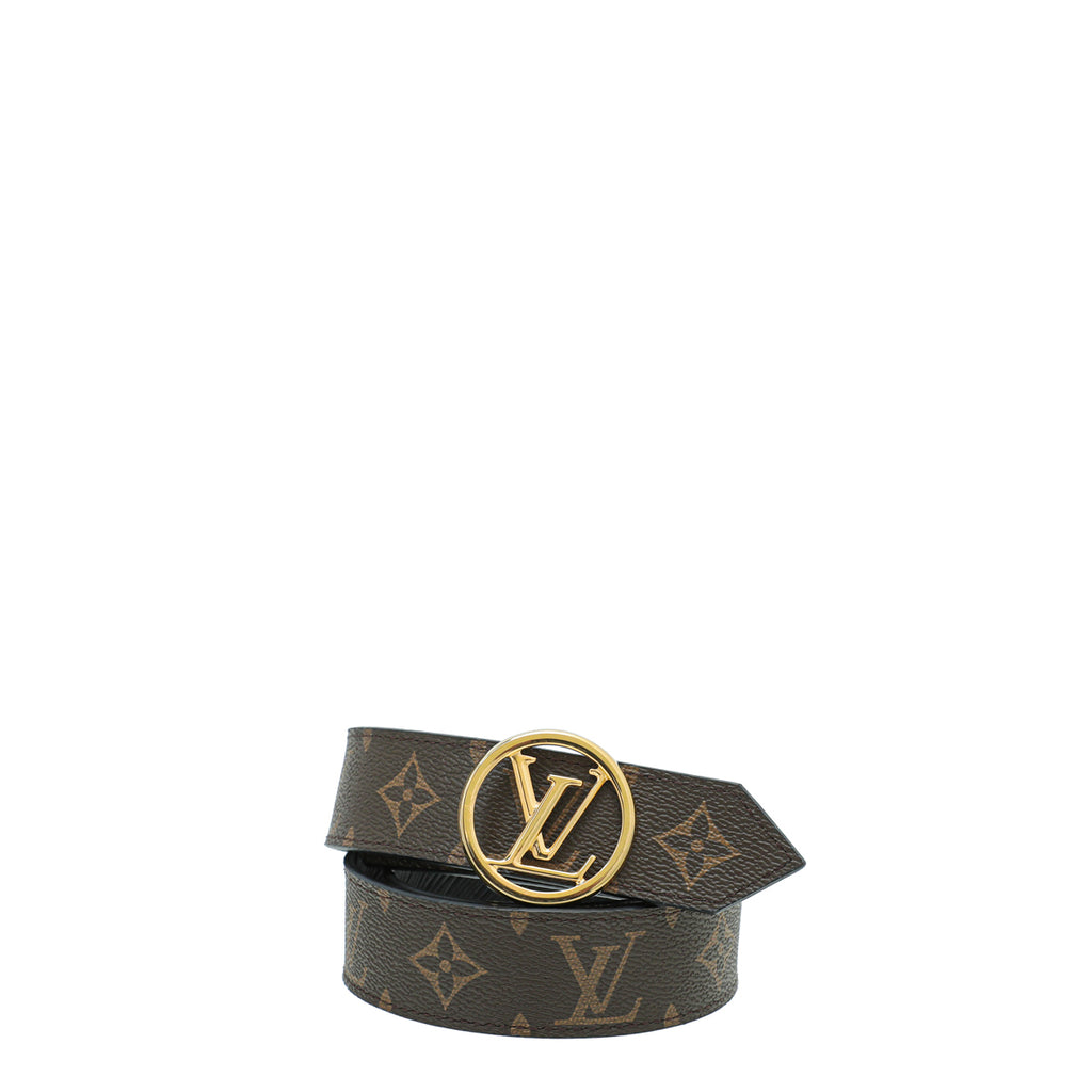 Louis Vuitton Monogram/Noir Black Circle Logo Reversible Studded