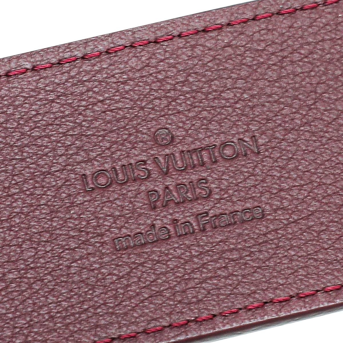 Louis Vuitton Rouge Fauvista Initials Buckle Vernis Belt 32