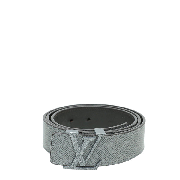 Louis Vuitton Grey Initial Taiga Reversible Belt 38 THE CLOSET