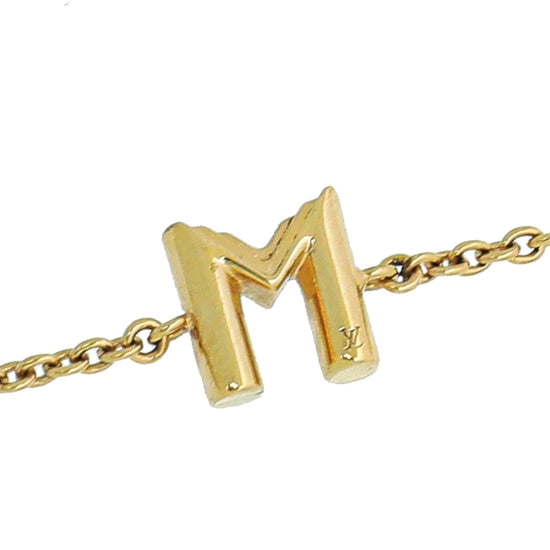 Jewelry, Letter M Initial Charm 14k Gold Bracelet