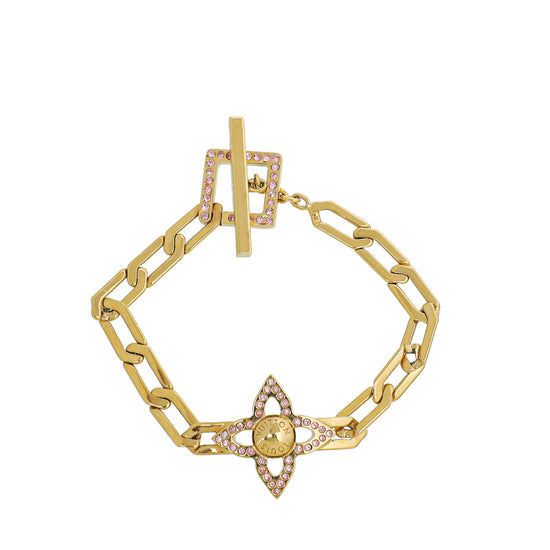 Louis Vuitton Gold Swarovski Crystal Flower Power Bracelet