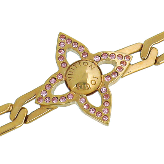Louis Vuitton Gold Swarovski Crystal Flower Power Bracelet – The