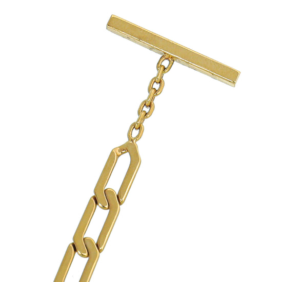 Louis Vuitton Flower Motif Gold Tone Station Bracelet