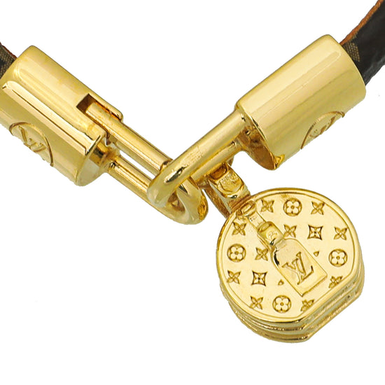Louis Vuitton, Jewelry, Louis Vuitton Bracelet Monogram Lv Tribute Brown  Gold