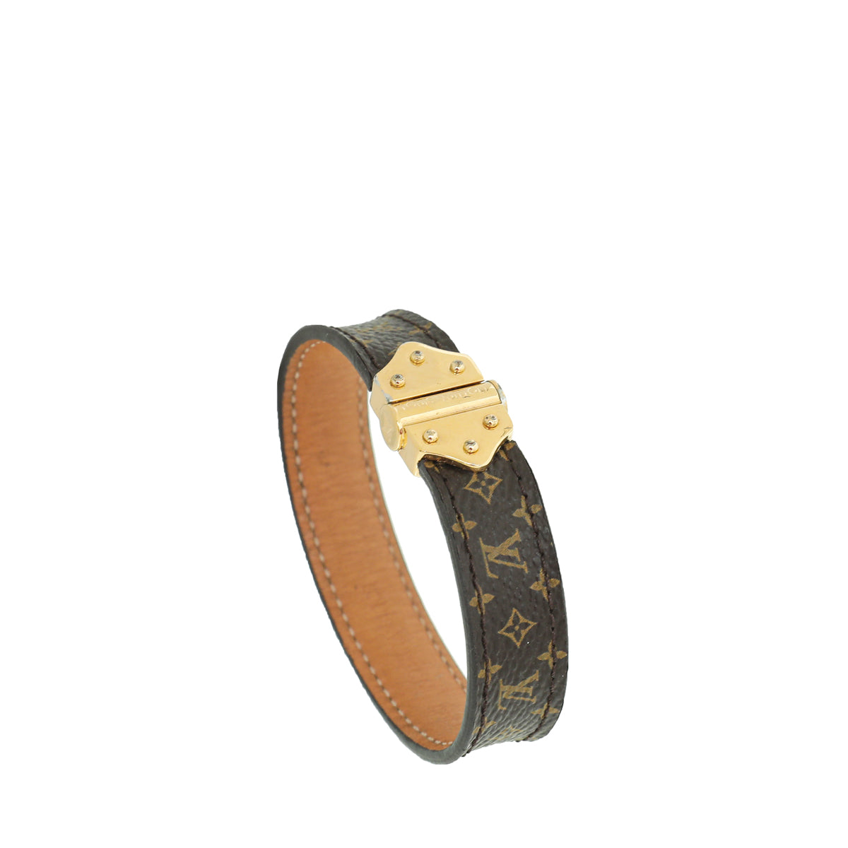 Louis Vuitton Brown Monogram Nano Spirit Bracelet-Louis Vuitton-THE CLOSET