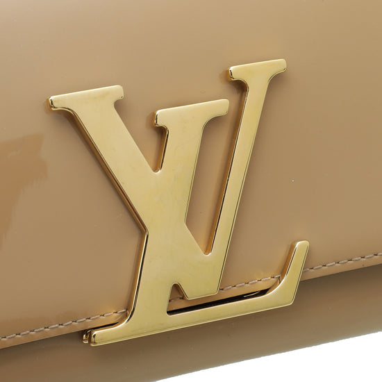 Louis Vuitton Louise Clutch Handtasche nude beige Lack Leder