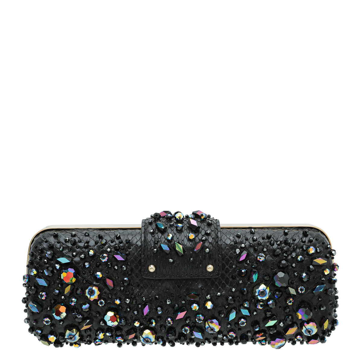 Louis Vuitton Black Minaudiere Tresor Python Clutch-Louis Vuitton-THE CLOSET