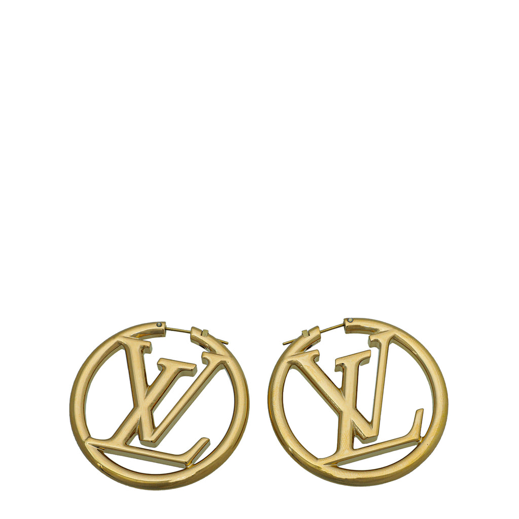 Shop Louis Vuitton Louise hoop earrings (M80136, M64288) by トモポエム