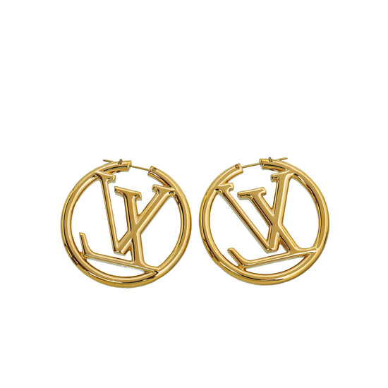 Louis Vuitton Gold Louise Hoop GM Earrings