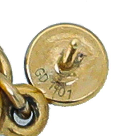 LOUIS VUITTON EARRINGS PEARLS DAMIER LOGO LV GOLD PEARLS EARRINGS Golden  Metal ref.444555 - Joli Closet