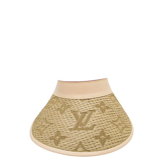 Louis Vuitton Yellow Strawgram Raffia & Leather Visor Hat Louis
