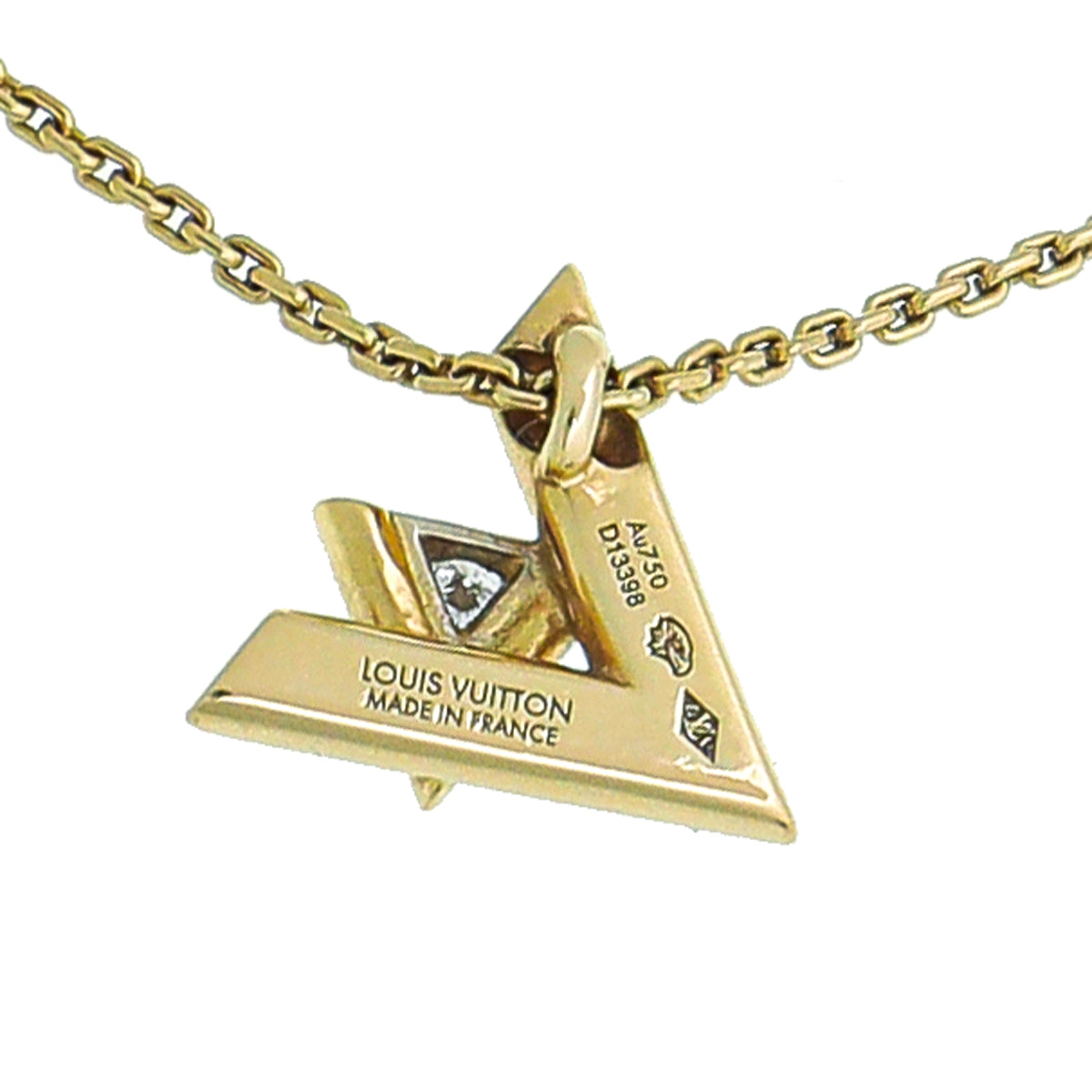 Louis Vuitton LV Large Pendant, Yellow Gold and Diamonds Gold. Size NSA
