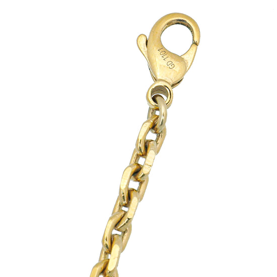 Louis Vuitton Gold Finish Damier Perle Pearl Necklace
