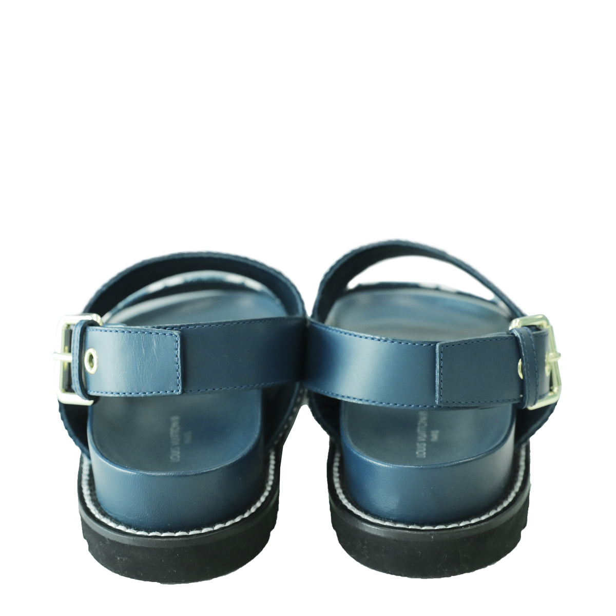 Louis Vuitton Navy Blue Epi Leather Flat Sandals Size 44 Louis Vuitton