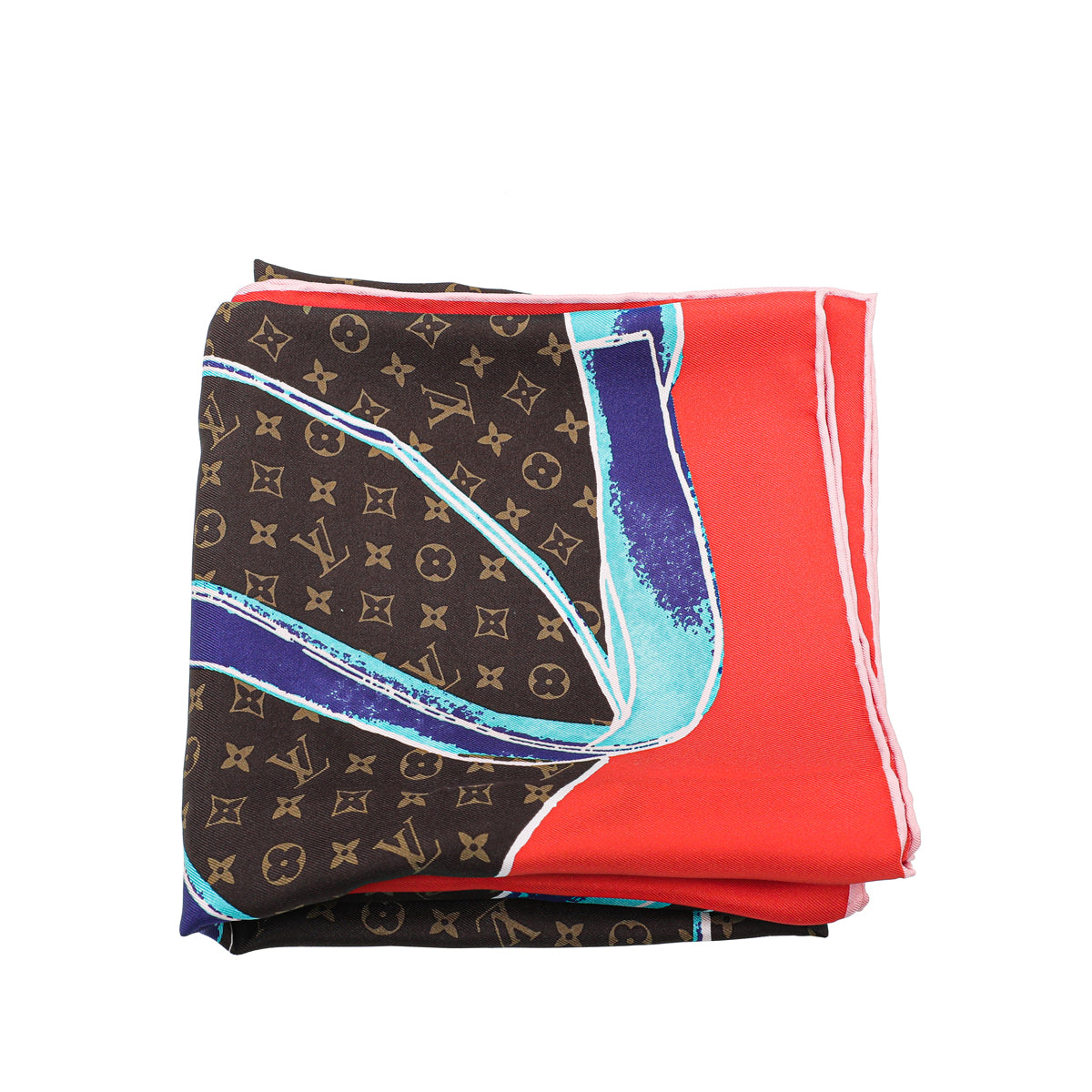 Louis Vuitton Red Monogram Keepall Silk Square Scarf