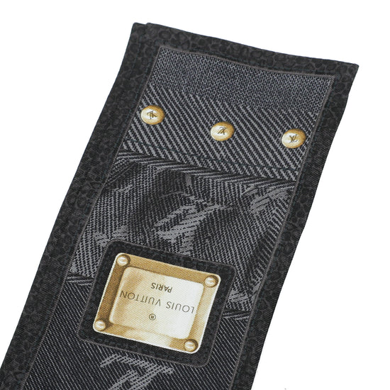 Louis Vuitton Monogram Jacquard Denim Silk Bandeau - Grey Scarves