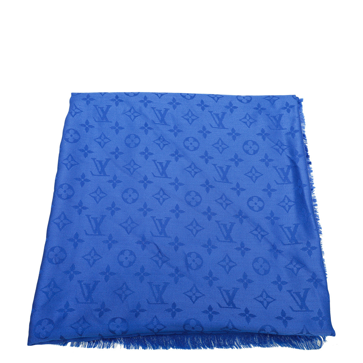 LOUIS VUITTON monogram silk and woolen electric blue shawl – Loop Generation
