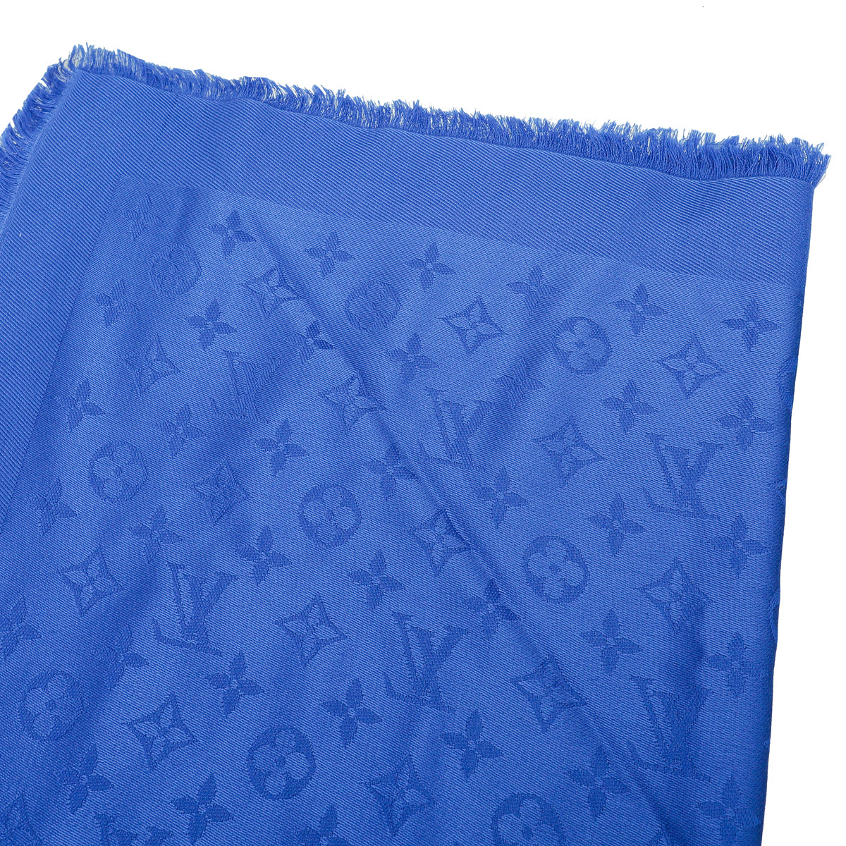 Louis Vuitton Electric Blue Monogram Classic Wool Silk Shawl