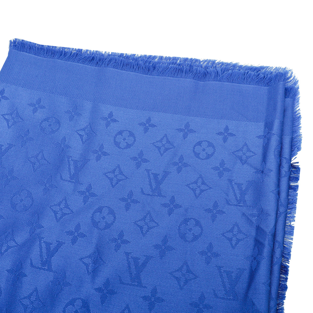 Louis Vuitton Electric Blue Monogram Classic Wool Silk Shawl