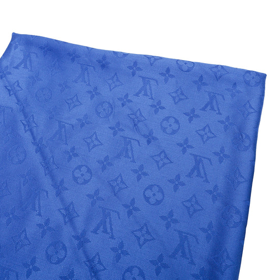 Louis Vuitton Electric Blue Monogram Classic Wool Silk Shawl