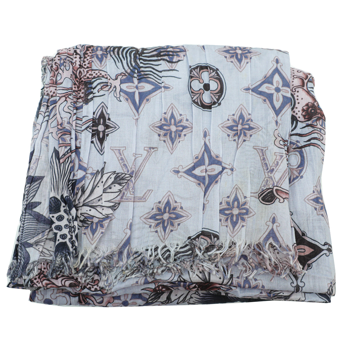 Louis Vuitton Multicolor Cotton Etole Tattoo Scarf-Louis Vuitton-THE CLOSET