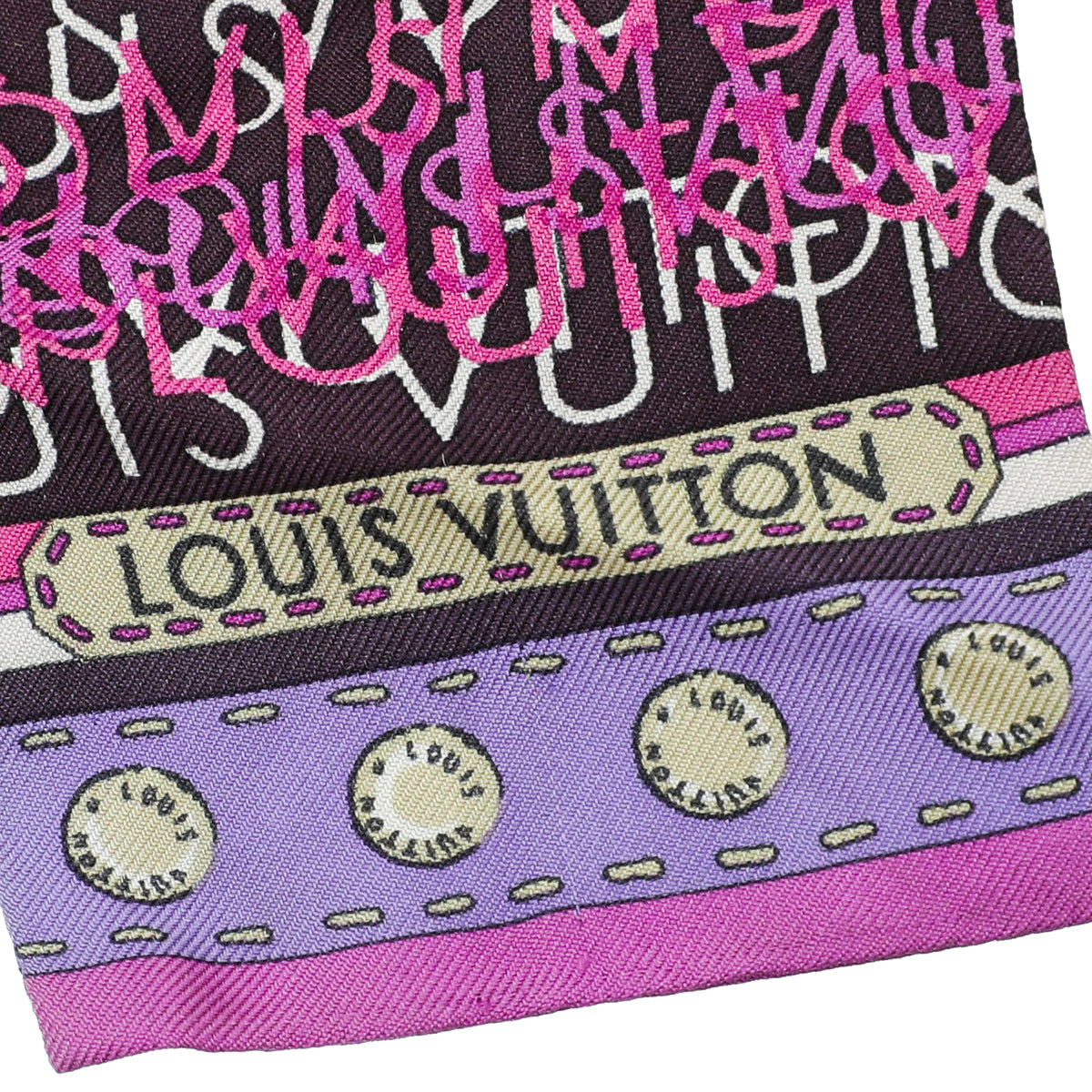 Louis Vuitton Pink Ombre Silk Monogram Map Bandeau ○ Labellov