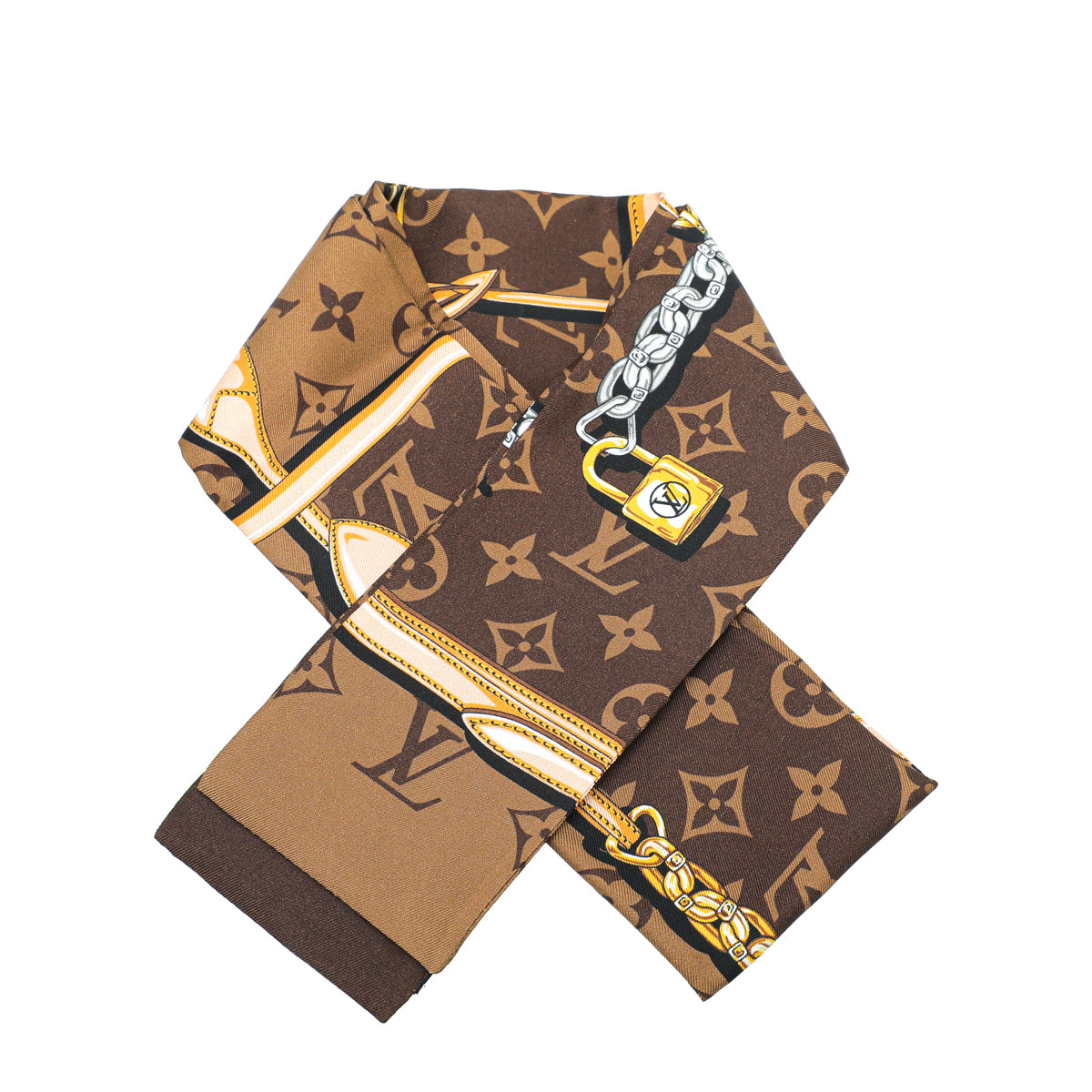Louis Vuitton Brown Monogram Confidential Silk Bandeau Louis