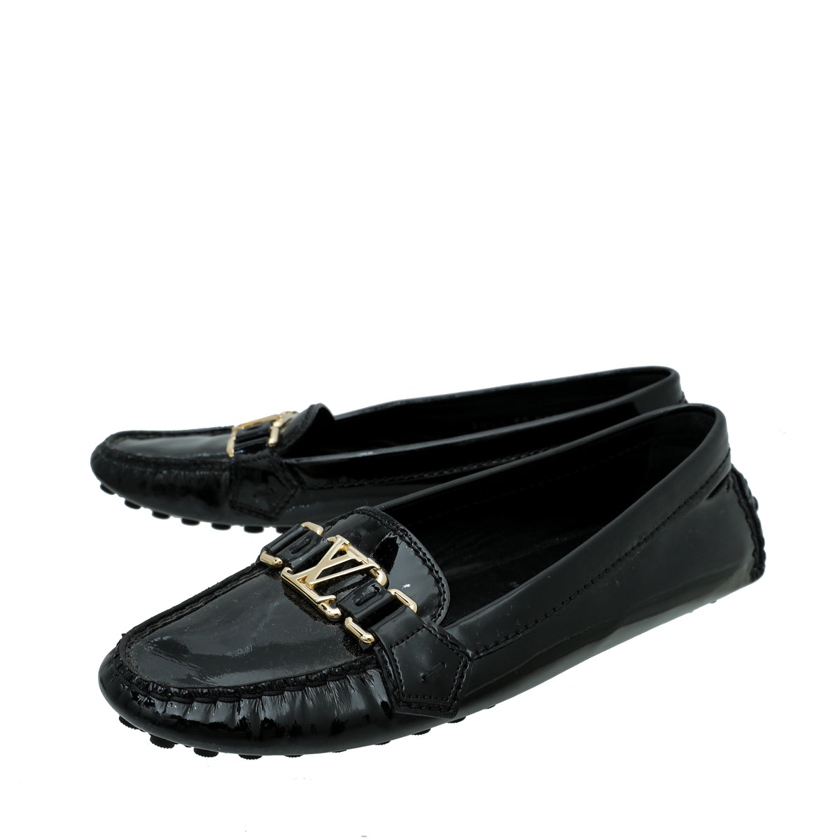 Louis Vuitton Black Vernis Oxford Ballerina Flat 38.5