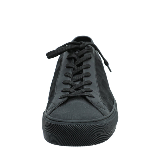 Louis Vuitton Shoe Size 7.5 Black Leather & Suede High Top lace up Shoes