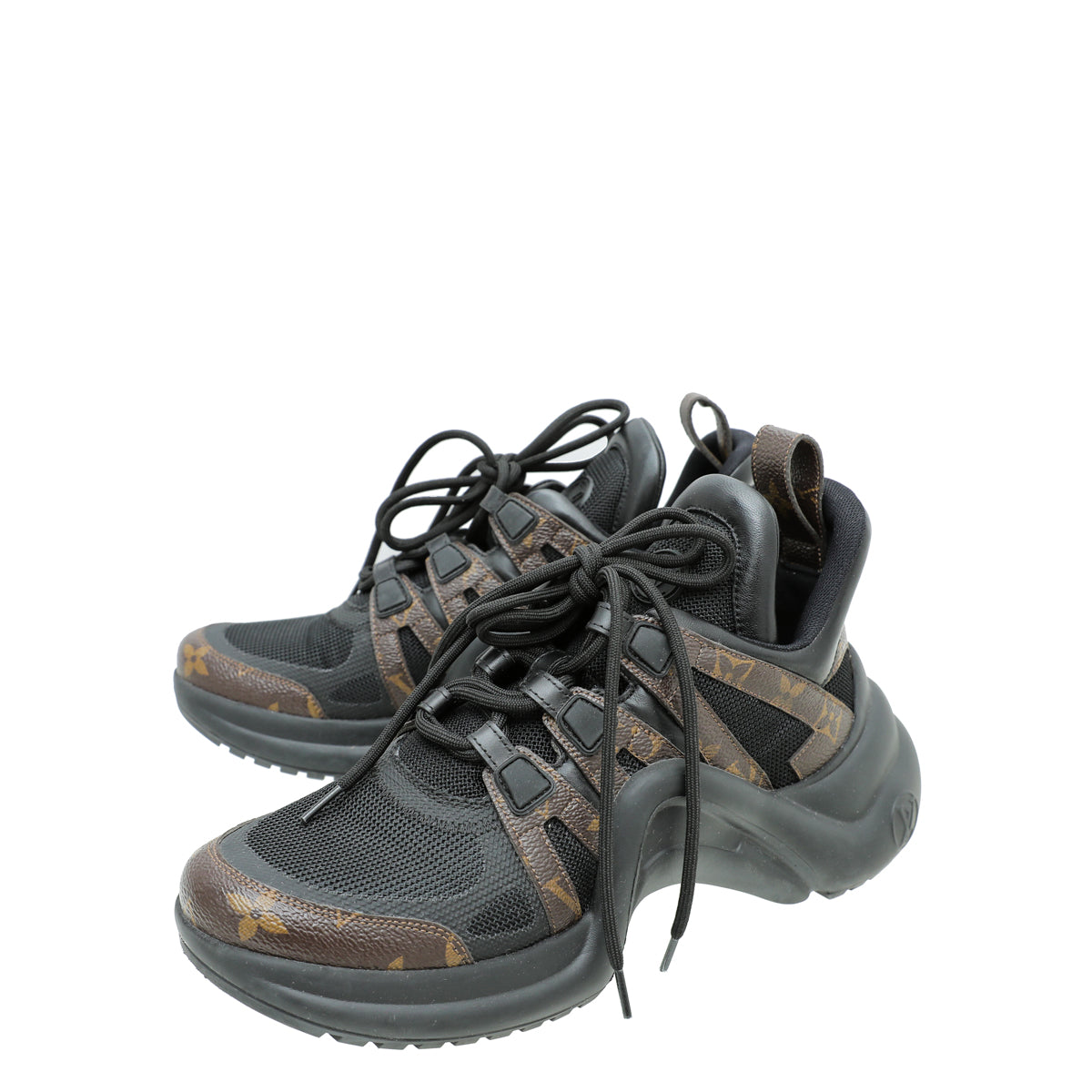 LOUIS VUITTON Calfskin Metallic Monogram LV Archlight Sneakers 37