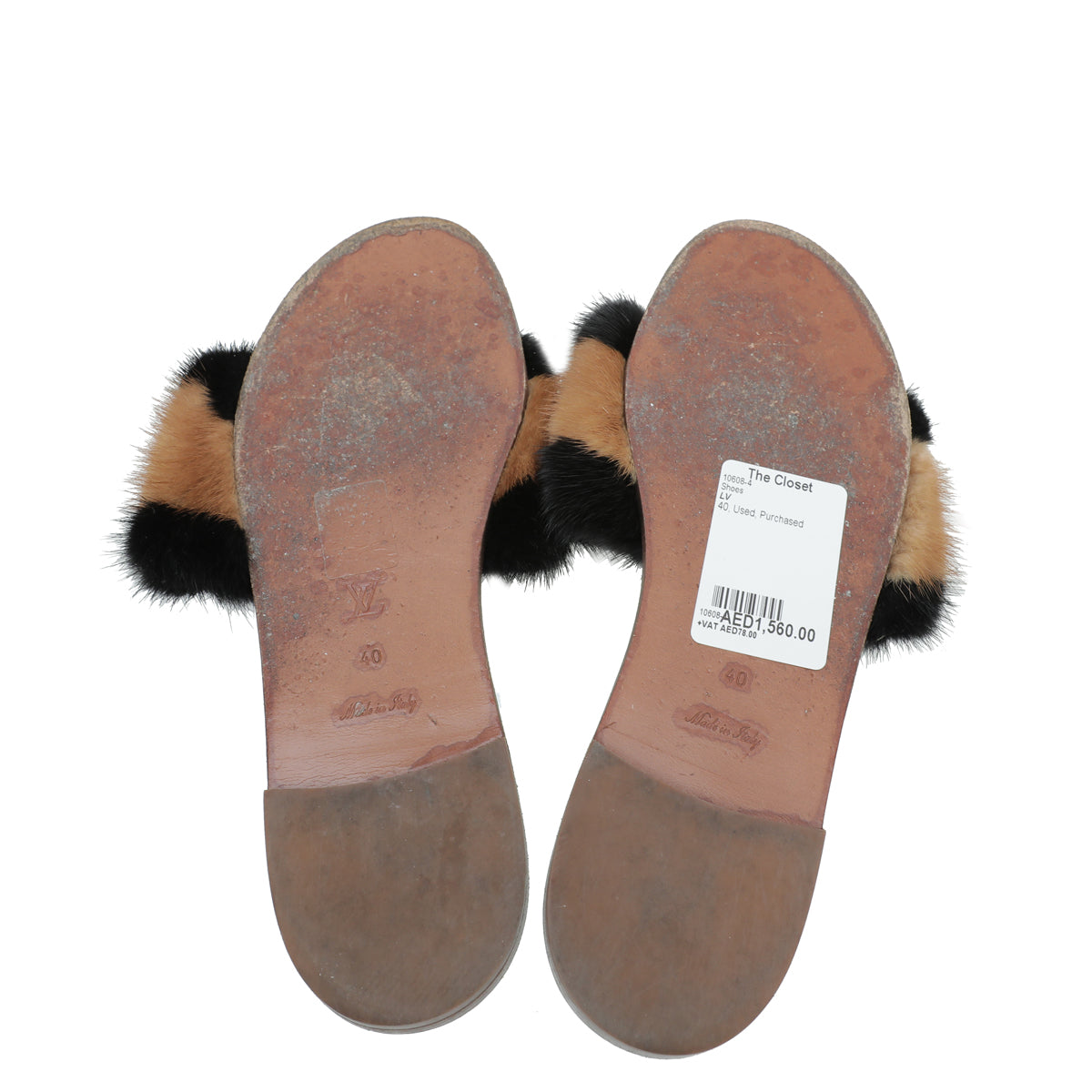 Louis Vuitton Mirabeau Line Bicolor Taiga Leather Flat Sandals US 9 For  Men's