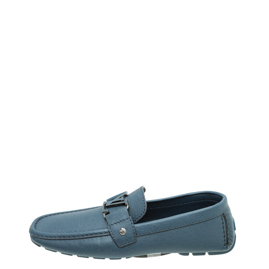 Louis Vuitton moccasins Monte Carlo model in navy grained leather, size 42,  new condition! Navy blue ref.90143 - Joli Closet