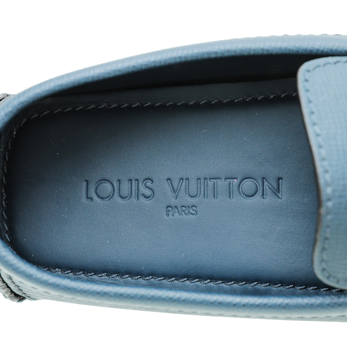 Louis Vuitton moccasins Monte Carlo model in navy grained leather