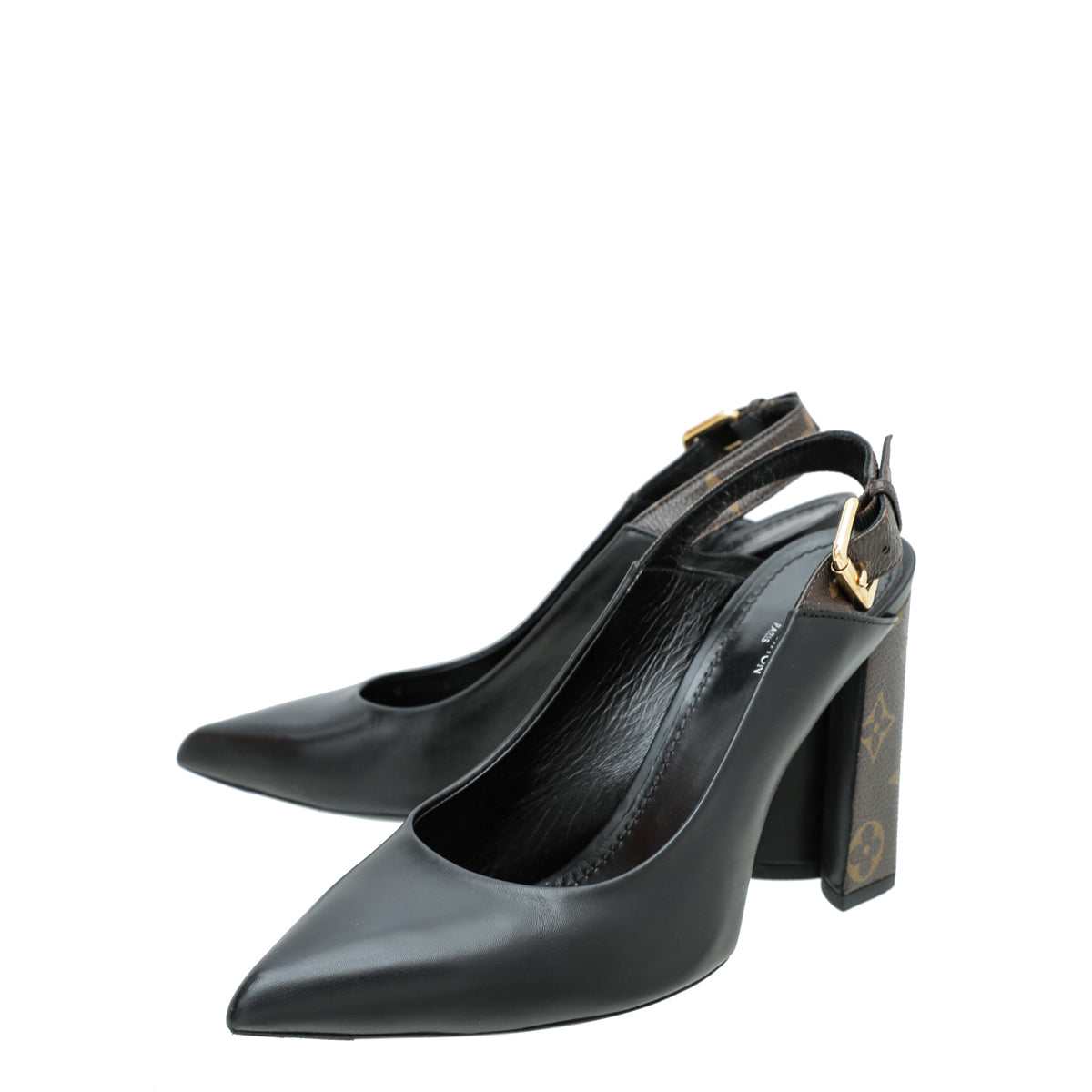 Louis Vuitton Monogram Black Matchmake Slingback Pump 39-Louis Vuitton-THE CLOSET