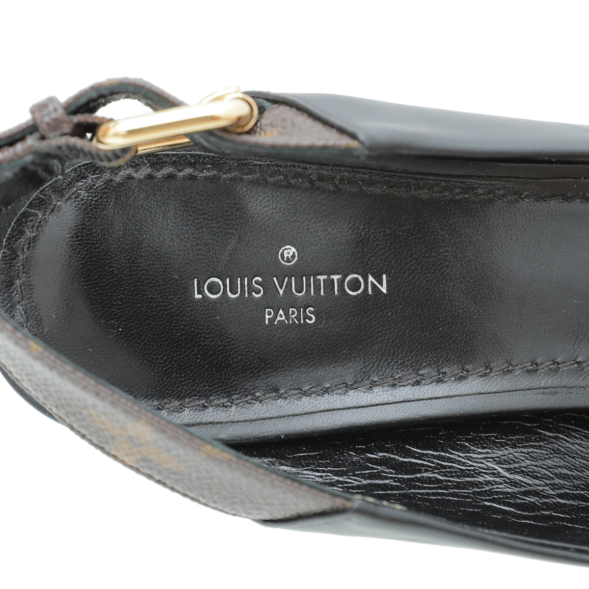 Louis Vuitton Monogram Black Matchmake Slingback Pump 39