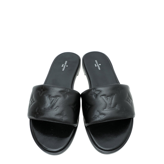 Louis Vuitton Monogram Embossed Leather Flat Slides