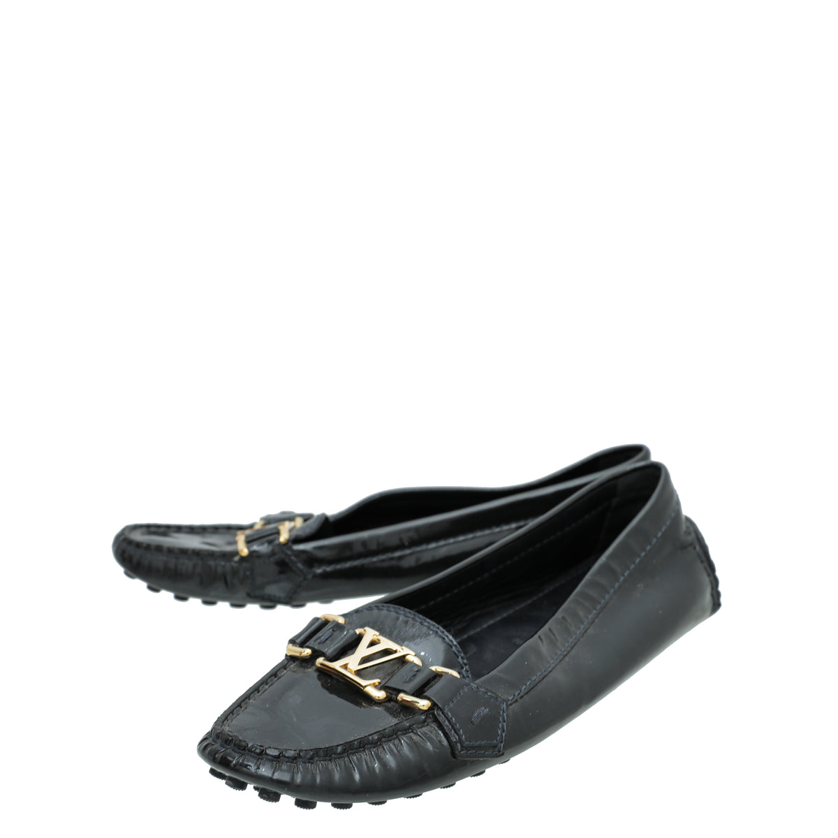 Louis Vuitton Noir Vernis Oxford Loafers 37-Louis Vuitton-THE CLOSET