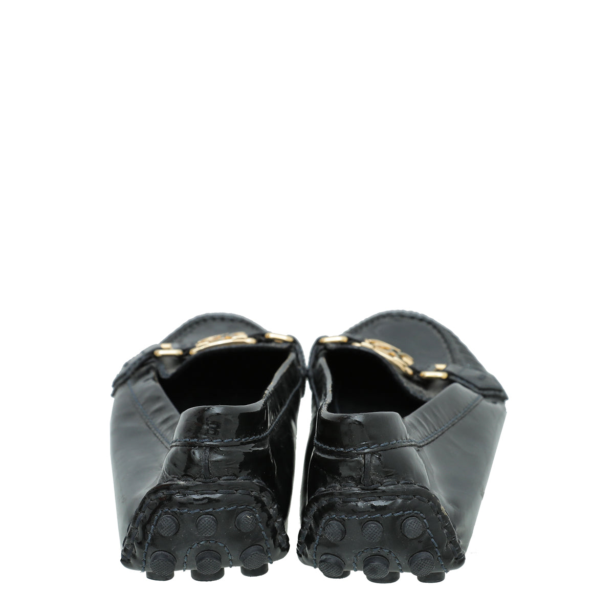 Louis Vuitton Noir Vernis Oxford Loafers 37