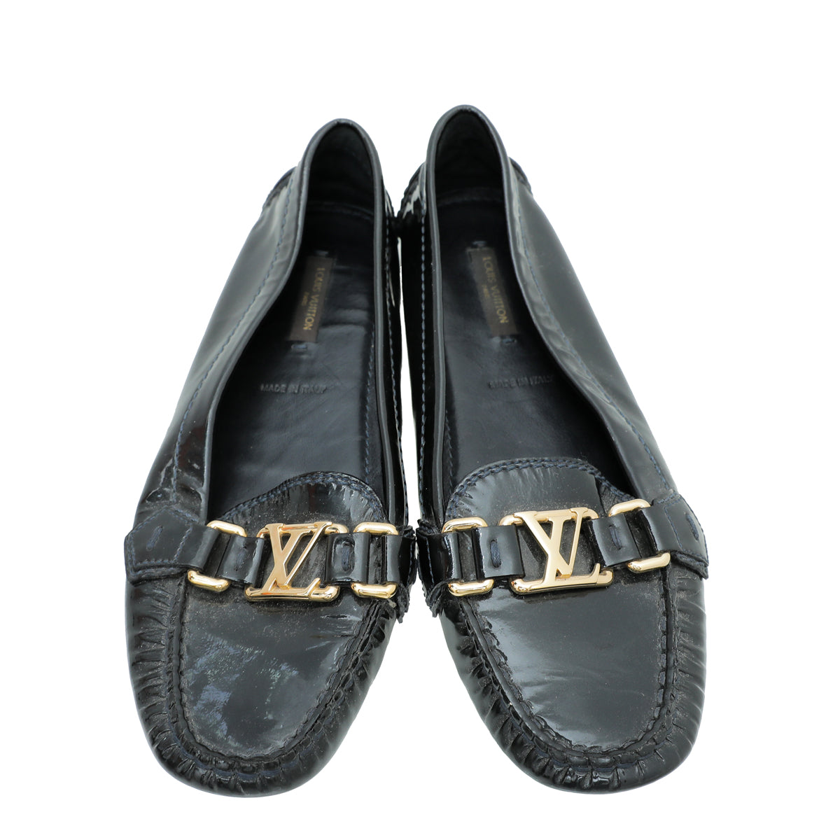 LOUIS VUITTON BLACK LEATHER OXFORD FLAT LOAFERS - 37 - BNIB!