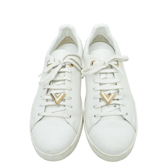 Louis Vuitton White Leather Frontrow Sneakers Size 38 Louis