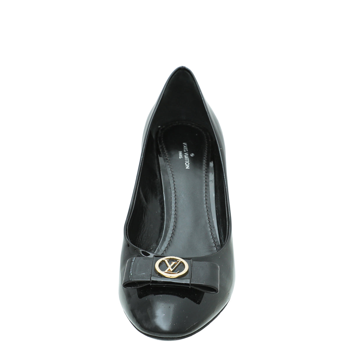 Louis Vuitton Black Peep Toe Logo Pump 39