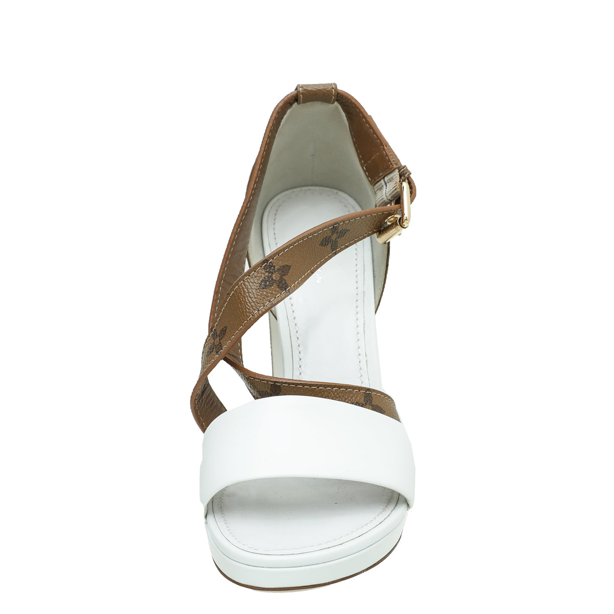 Louis Vuitton Reverse Monogram White Matchmake Cross Sandals 38-Louis Vuitton-THE CLOSET
