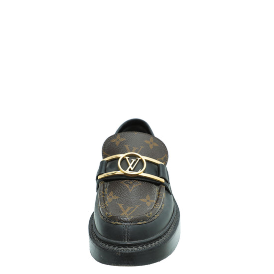 Louis Vuitton Bicolor Monogram Calf Academy Loafers 37.5