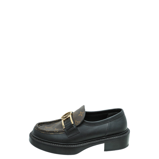 Louis Vuitton Bicolor Monogram Calf Academy Loafers 37.5